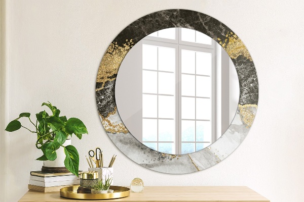 Round decorative mirror Marble and gold