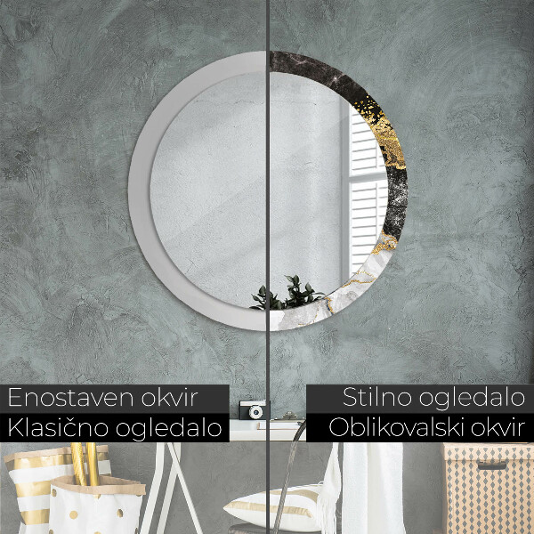 Round decorative mirror Marble and gold