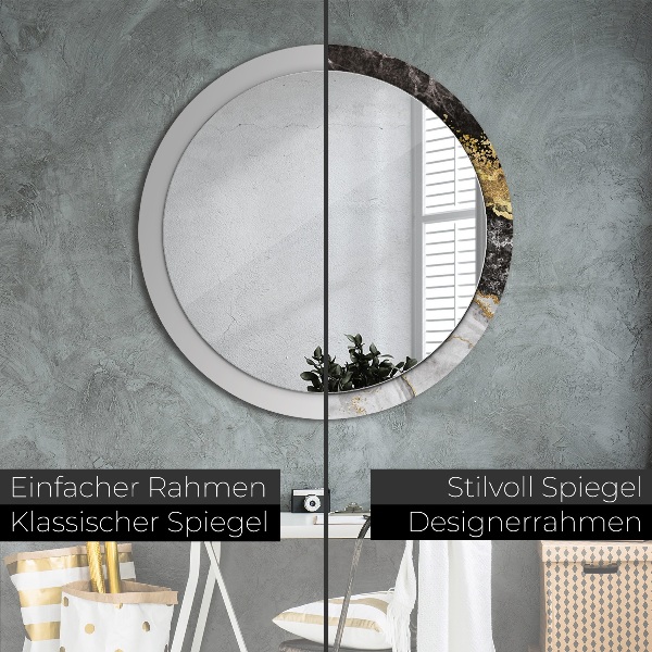 Round decorative mirror Marble and gold