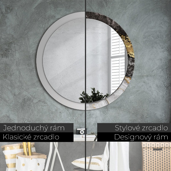 Round decorative mirror Marble and gold