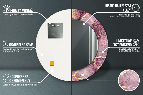 Round decorative mirror Marble with the addition of gold