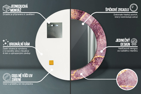 Round decorative mirror Marble with the addition of gold