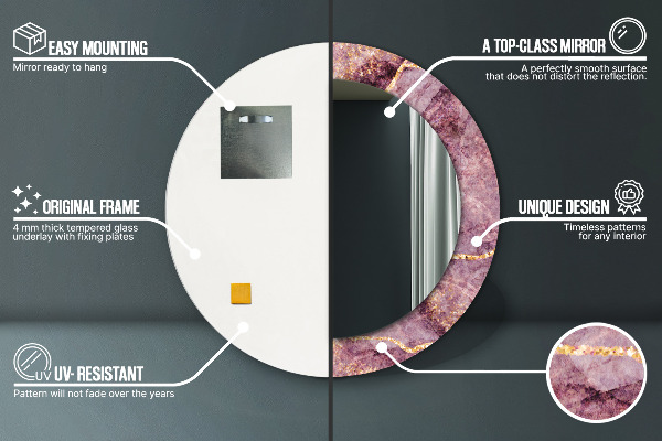 Round decorative mirror Marble with the addition of gold