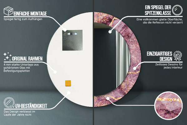 Round decorative mirror Marble with the addition of gold