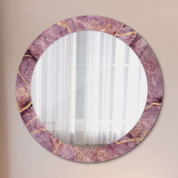 Round decorative mirror Marble with the addition of gold