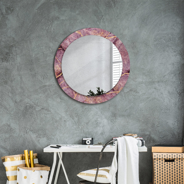 Round decorative mirror Marble with the addition of gold