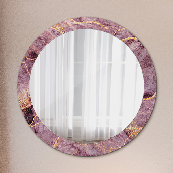 Round decorative mirror Marble with the addition of gold