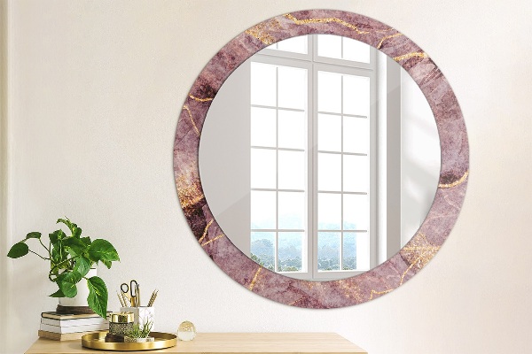 Round decorative mirror Marble with the addition of gold