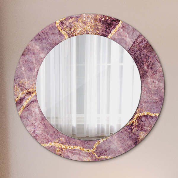 Round decorative mirror Marble with the addition of gold