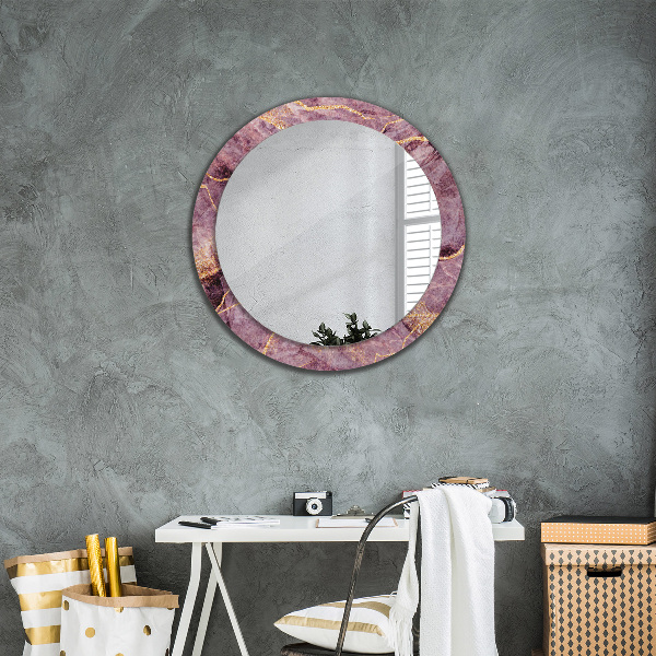 Round decorative mirror Marble with the addition of gold