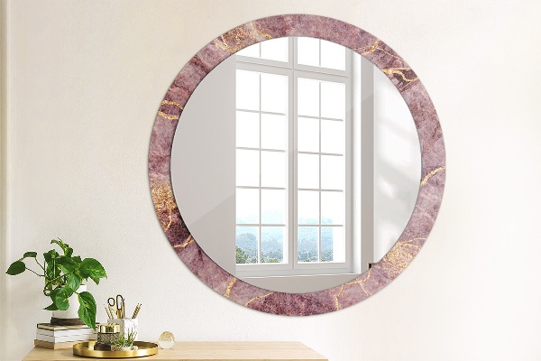 Round decorative mirror Marble with the addition of gold