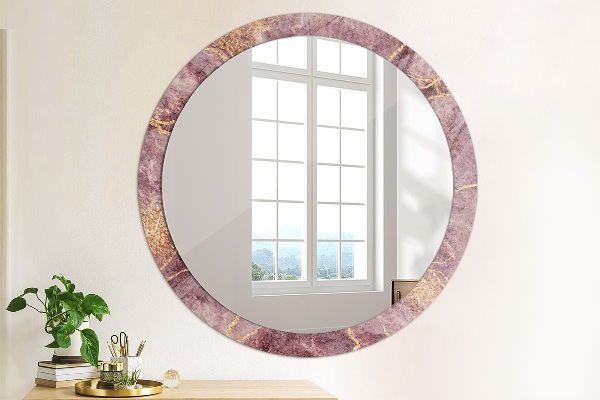 Round decorative mirror Marble with the addition of gold