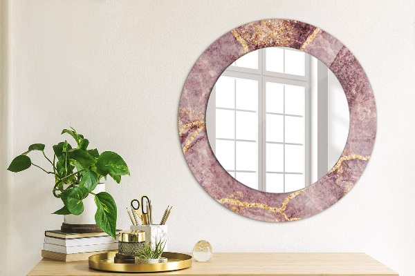 Round decorative mirror Marble with the addition of gold