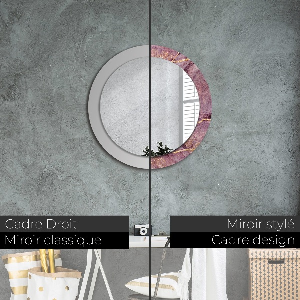 Round decorative mirror Marble with the addition of gold