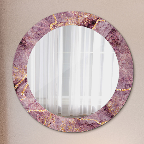 Round decorative mirror Marble with the addition of gold