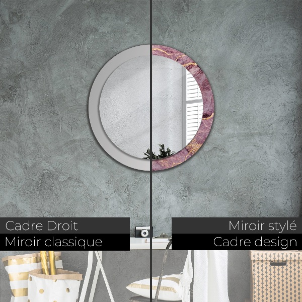 Round decorative mirror Marble with the addition of gold