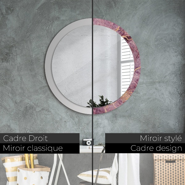 Round decorative mirror Marble with the addition of gold