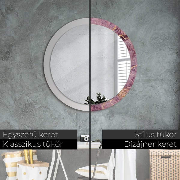 Round decorative mirror Marble with the addition of gold