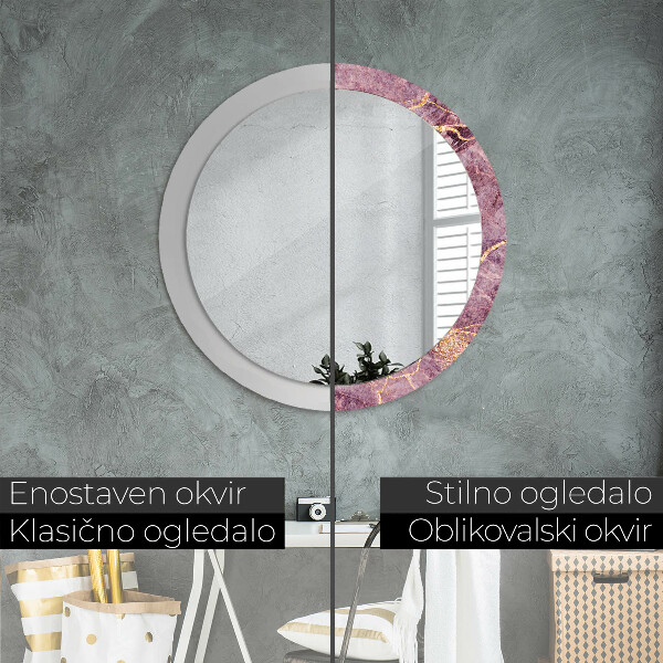 Round decorative mirror Marble with the addition of gold