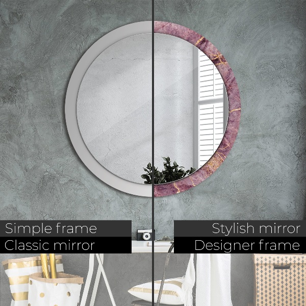 Round decorative mirror Marble with the addition of gold