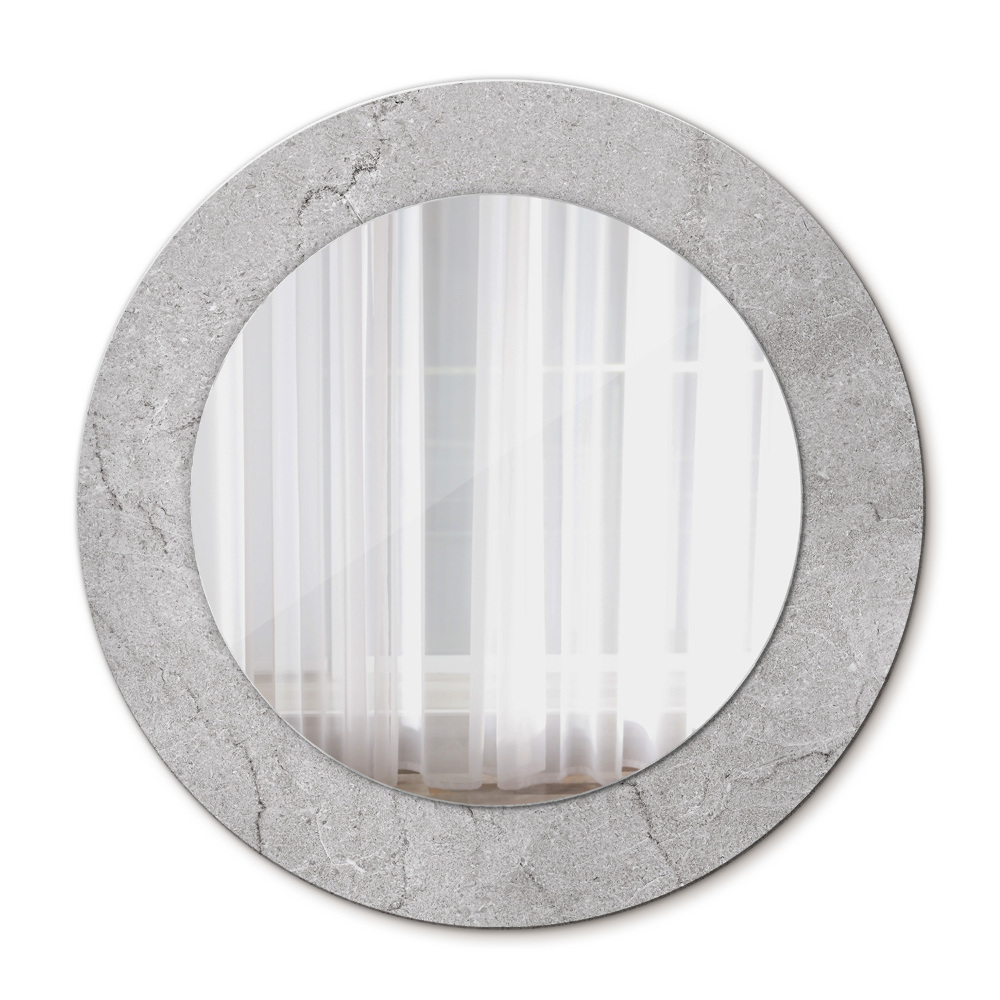 Round decorative mirror Gray cement