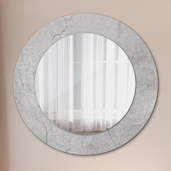 Round decorative mirror Gray cement