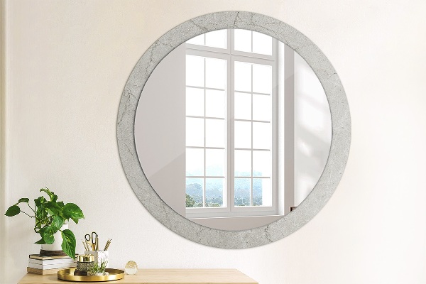 Round decorative mirror Gray cement