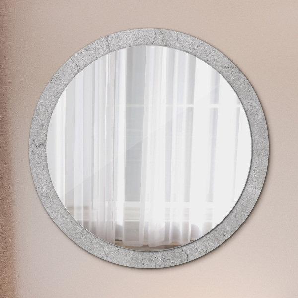 Round decorative mirror Gray cement