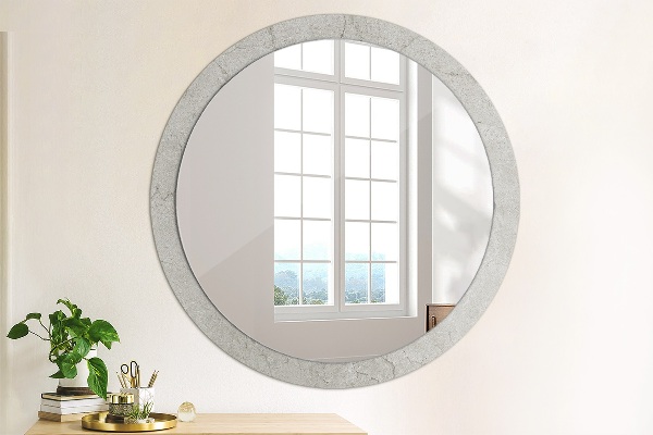 Round decorative mirror Gray cement