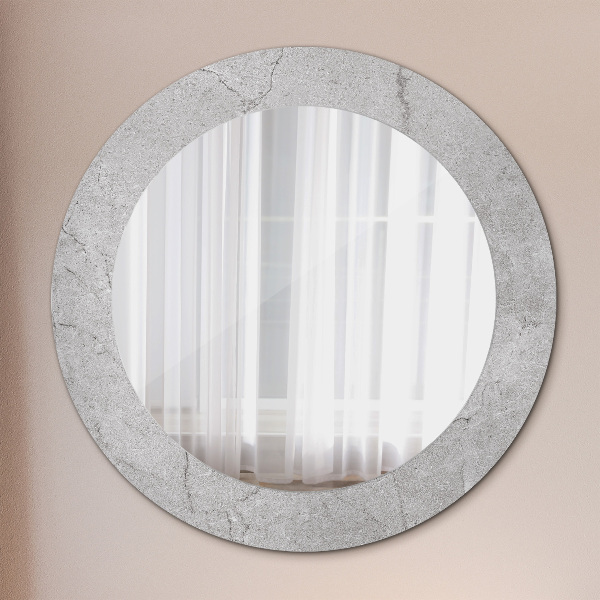 Round decorative mirror Gray cement