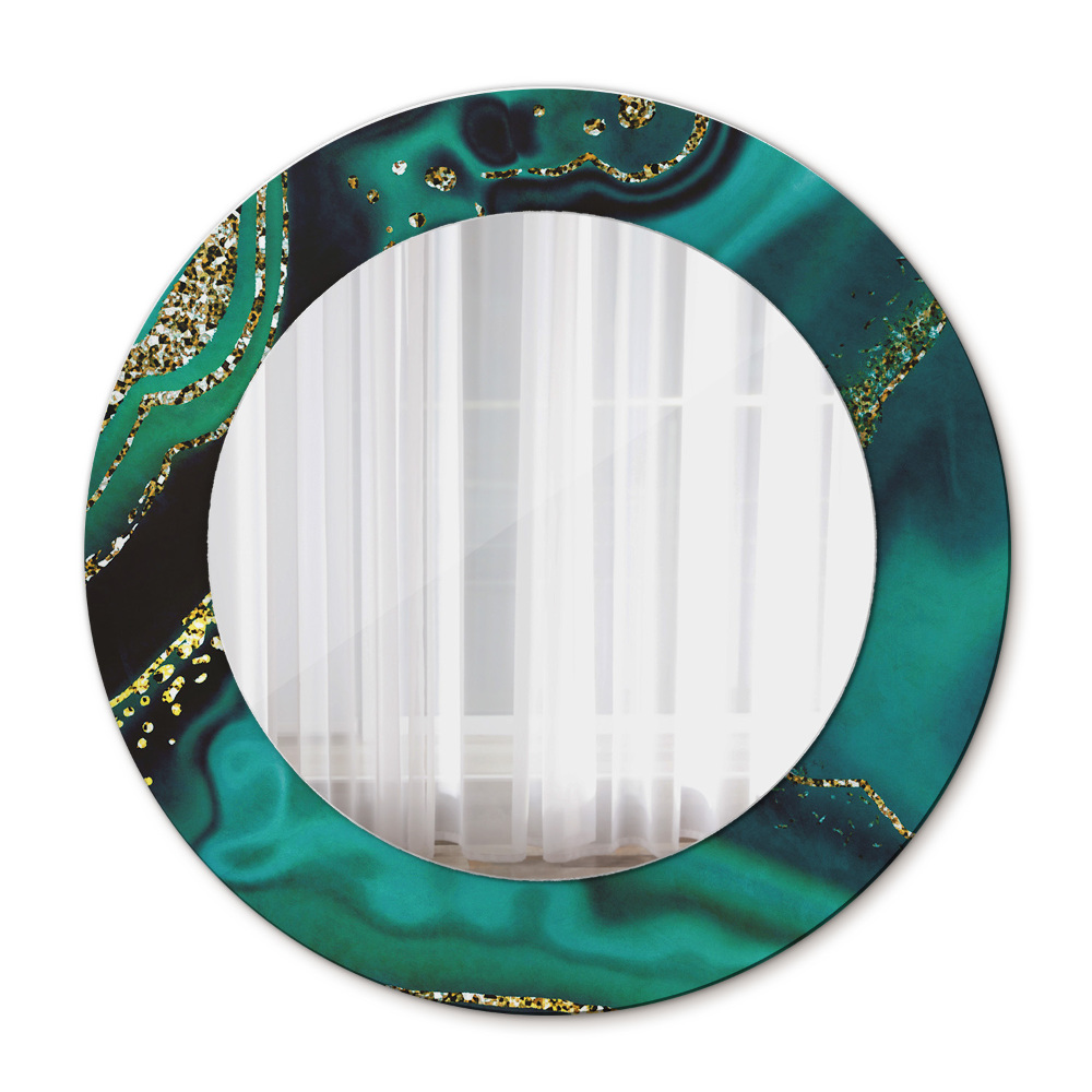 Round wall mirror decor Emerald marble