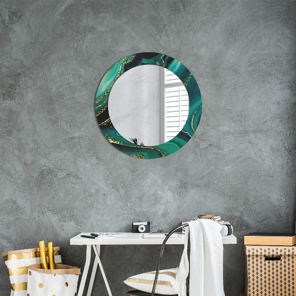 Round wall mirror decor Emerald marble