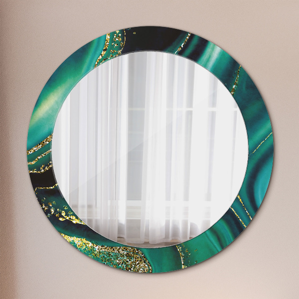 Round wall mirror decor Emerald marble
