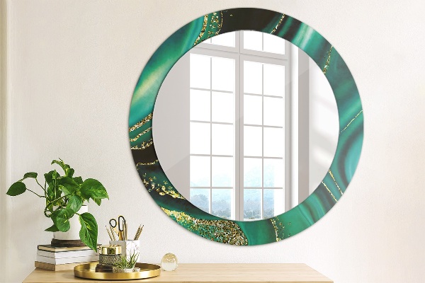 Round wall mirror decor Emerald marble