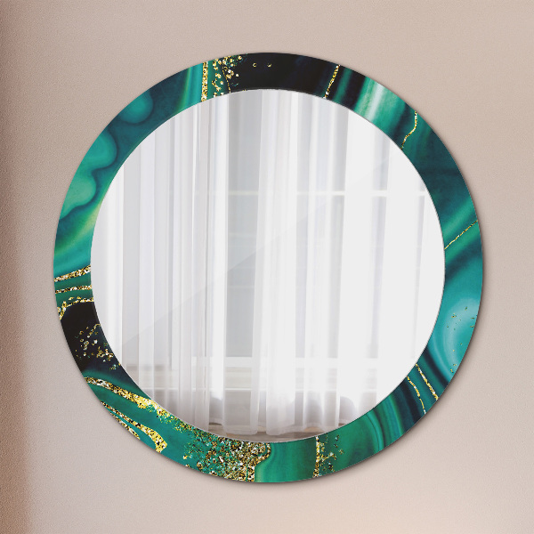 Round wall mirror decor Emerald marble