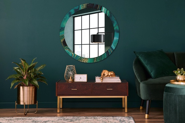 Round wall mirror decor Emerald marble
