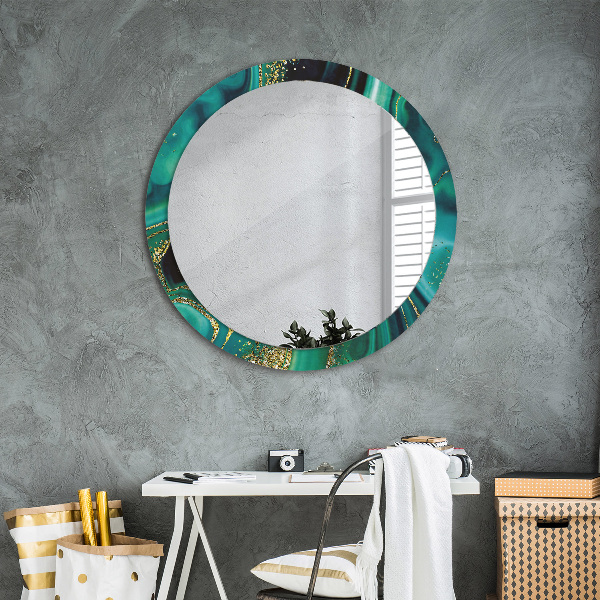 Round wall mirror decor Emerald marble