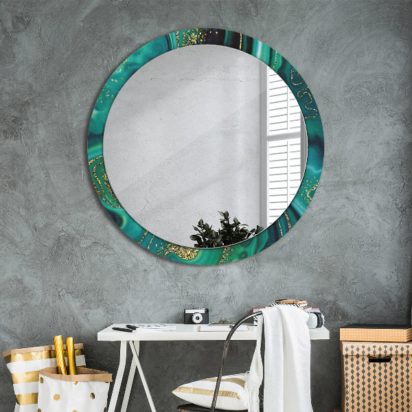 Round wall mirror decor Emerald marble