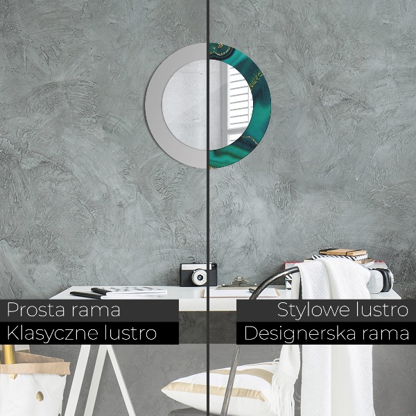 Round wall mirror decor Emerald marble