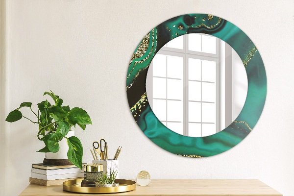Round wall mirror decor Emerald marble