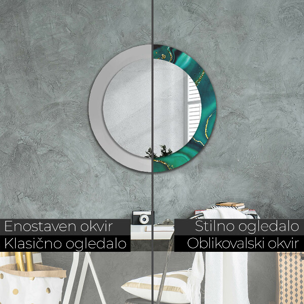 Round wall mirror decor Emerald marble