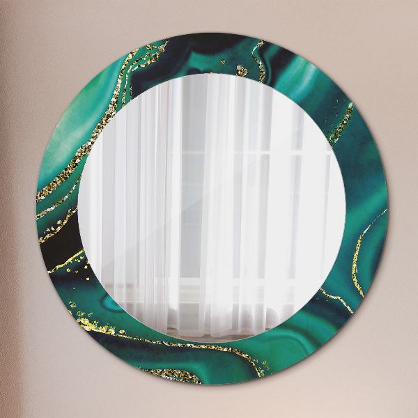 Round wall mirror decor Emerald marble
