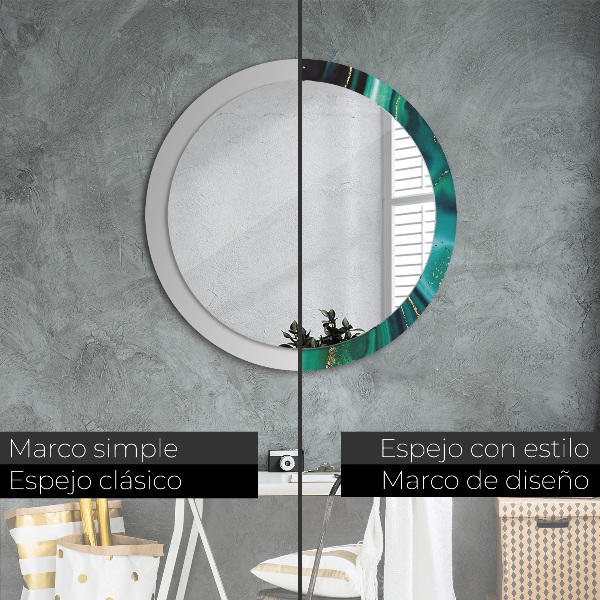 Round wall mirror decor Emerald marble