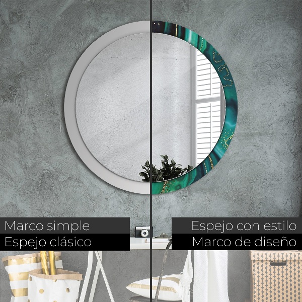 Round wall mirror decor Emerald marble