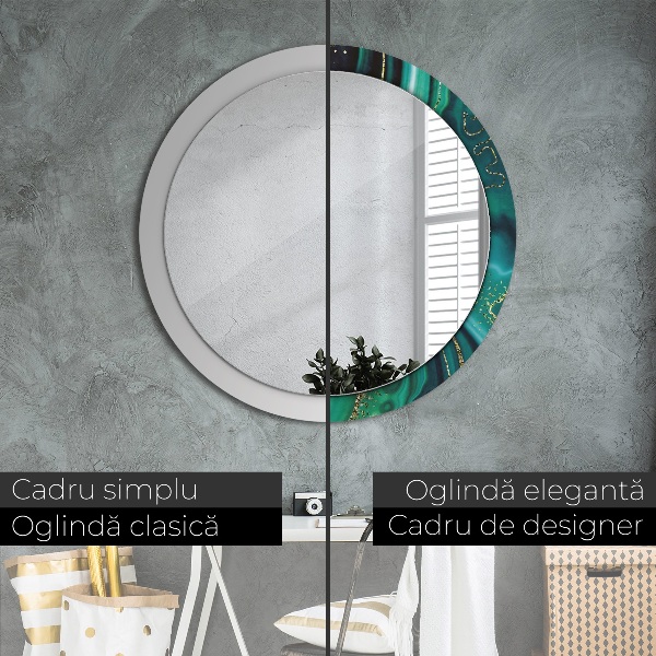 Round wall mirror decor Emerald marble