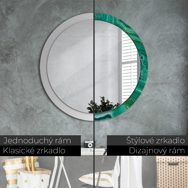 Round wall mirror decor Agat jaspis marble
