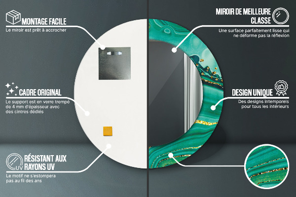 Round wall mirror decor Agat jaspis marble