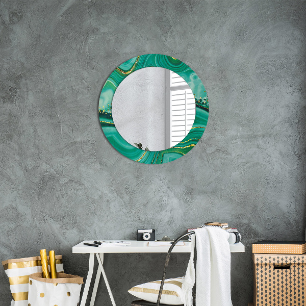 Round wall mirror decor Agat jaspis marble