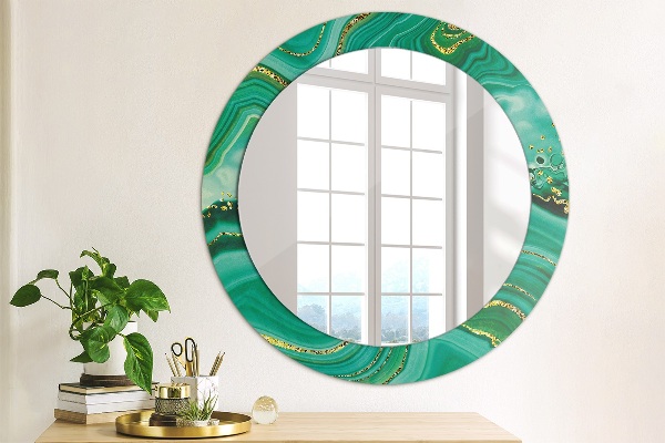 Round wall mirror decor Agat jaspis marble