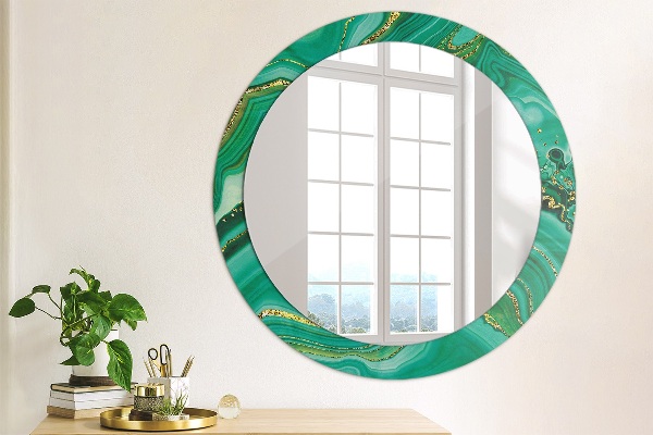 Round wall mirror decor Agat jaspis marble